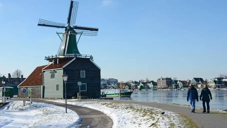 Zaanse Schans windmills in winter