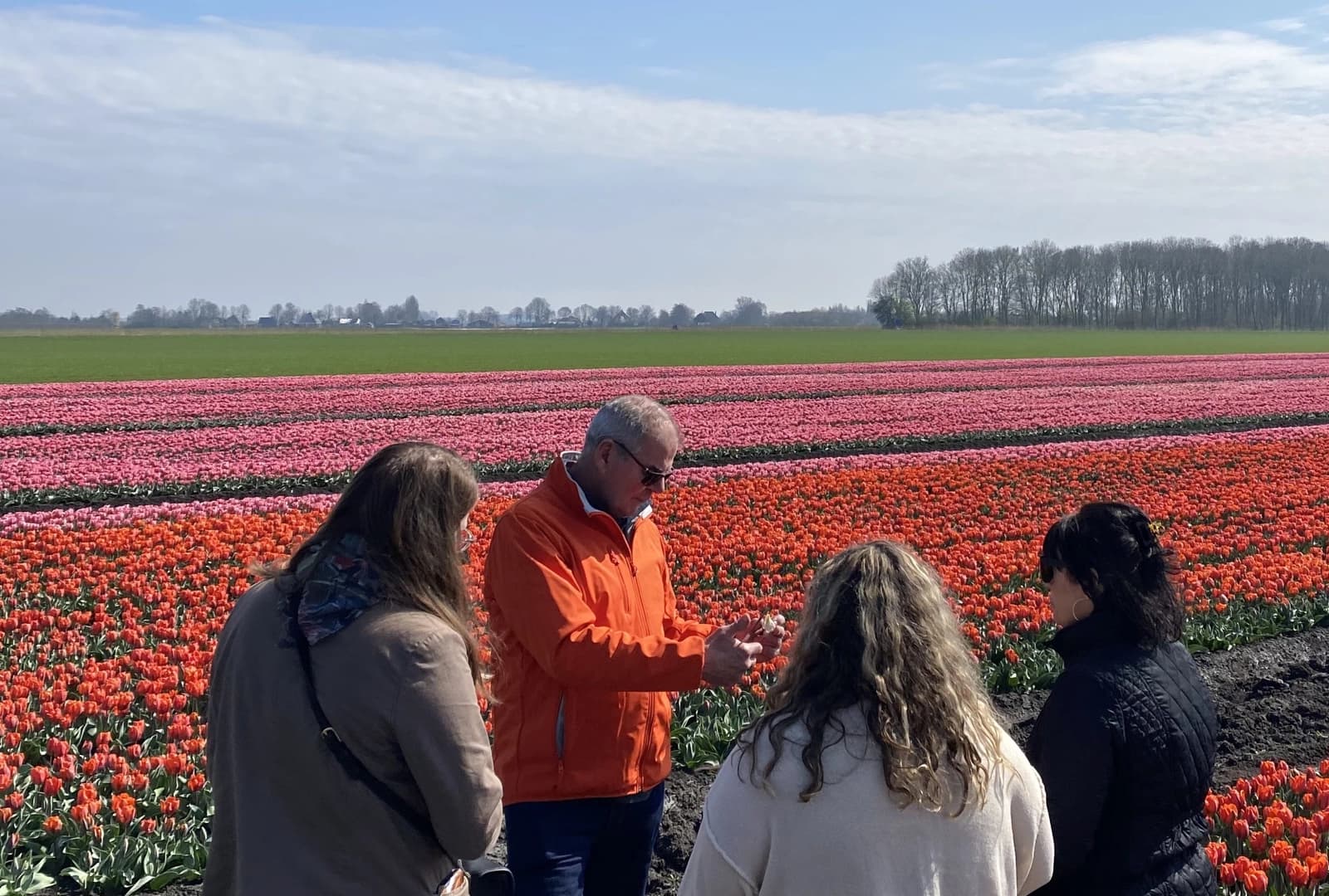 Small group enjoying tulip tour