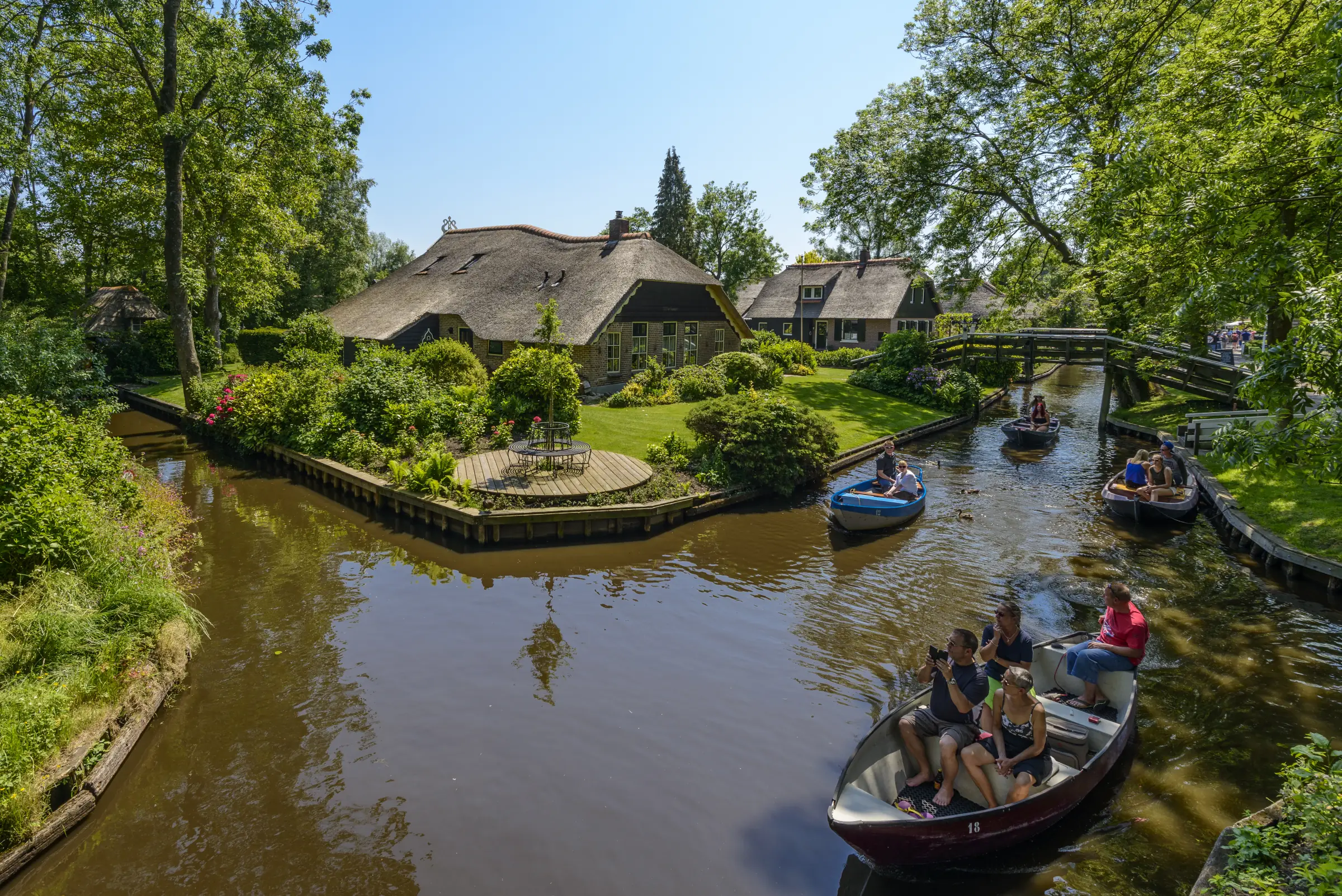 Giethoorn: the fairytale village stitched together by wooden bridges.